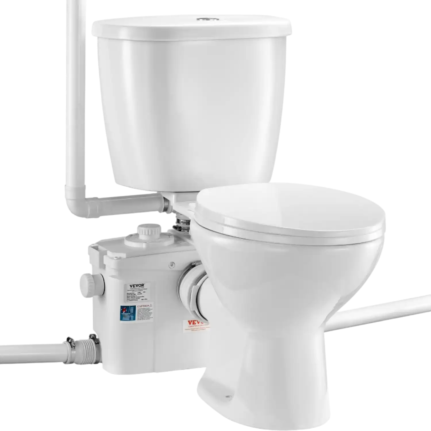 Vevor Upflush Macerating Toilet System with 800W Pump for Basement and Low-Drain Areas New