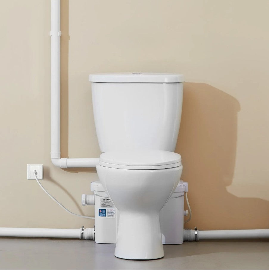 Vevor Upflush Macerating Toilet System with 800W Pump for Basement and Low-Drain Areas New