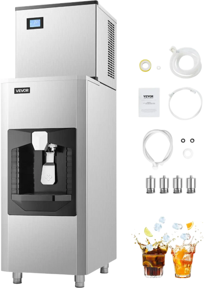 Vevor Commercial Ice Maker 300 Lbs/Day 180 Lbs Storage Bin Self-Cleaning New