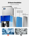 Vevor Commercial Ice Maker 300 Lbs/Day 180 Lbs Storage Bin Self-Cleaning New
