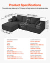 Vevor Modular Sectional Sofa L-Shaped with High Rebound Foam and 1200 Lbs Capacity New