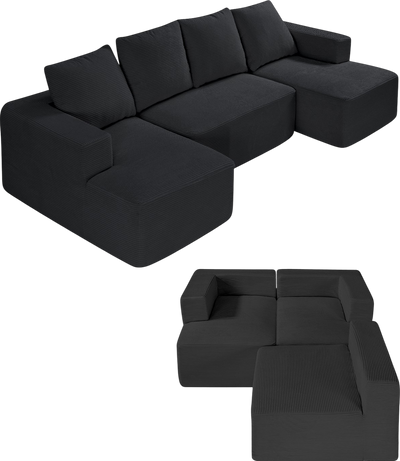 Vevor Modular Sectional Sofa U-Shaped with High Rebound Foam and 1200 Lbs Capacity New