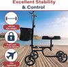 Zip'r Coaster Knee Scooter with Storage 300 Lbs Capacity for 4'9"-6'4" Riders Ambidextrous Brake ZIP24BLK New