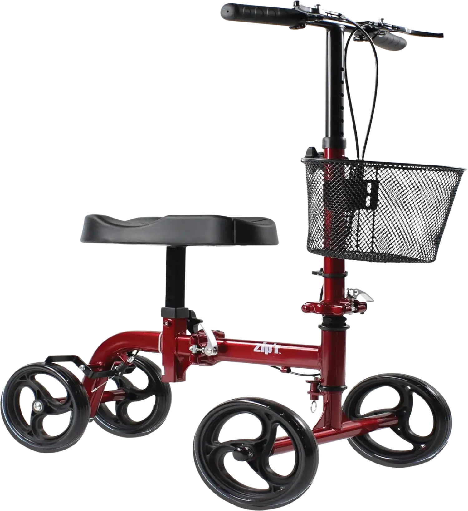 Zip'r Pathfinder Knee Scooter with Basket 300 Lbs Capacity for 4'9