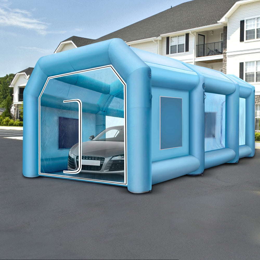 Vevor Inflatable Paint Booth 33" x 16.4" x 11.5" Spray Tent 1100W 370W Blowers Air Filter System New