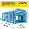 Vevor Inflatable Paint Booth 29.5" x 19.7" x 13" Spray Tent 1100W 370W Blowers Air Filter System New