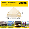 Vevor Bell Tent 9.8 ft/3m Yurt Cotton Canvas Waterproof With Stove Jack For 3-5 People 4 Seasons New