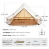 Vevor Bell Tent 16 ft/5m Yurt Cotton Canvas Waterproof With Stove Jack For 8-10 People 4 Seasons New