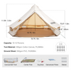 Vevor Bell Tent 19 ft/6m Yurt Cotton Canvas Waterproof With Stove Jack For 10-12 People 4 Seasons New