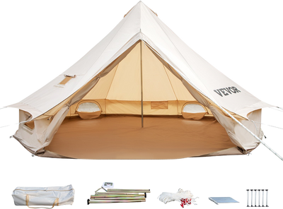 Vevor Bell Tent 23 ft/7m Yurt Cotton Canvas Waterproof With Stove Jack For 12 Or More People 4 Seasons New