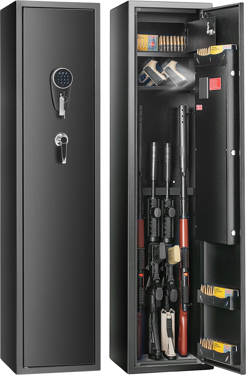 Vevor Gun Safe 5 Rifle Security Cabinet with Built-In Storage Locker and Digital Keypad Lock New