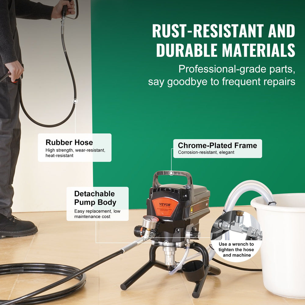 Vevor Airless Paint Sprayer 950W Electric 3000 PSI High Efficiency Handheld for Home Interior Exterior New