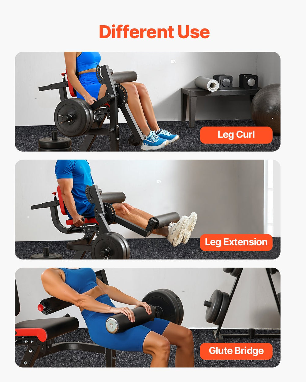 Vevor Leg Extension and Curl Machine 700 Lbs Capacity Adjustable Lower Body Workout Bench New