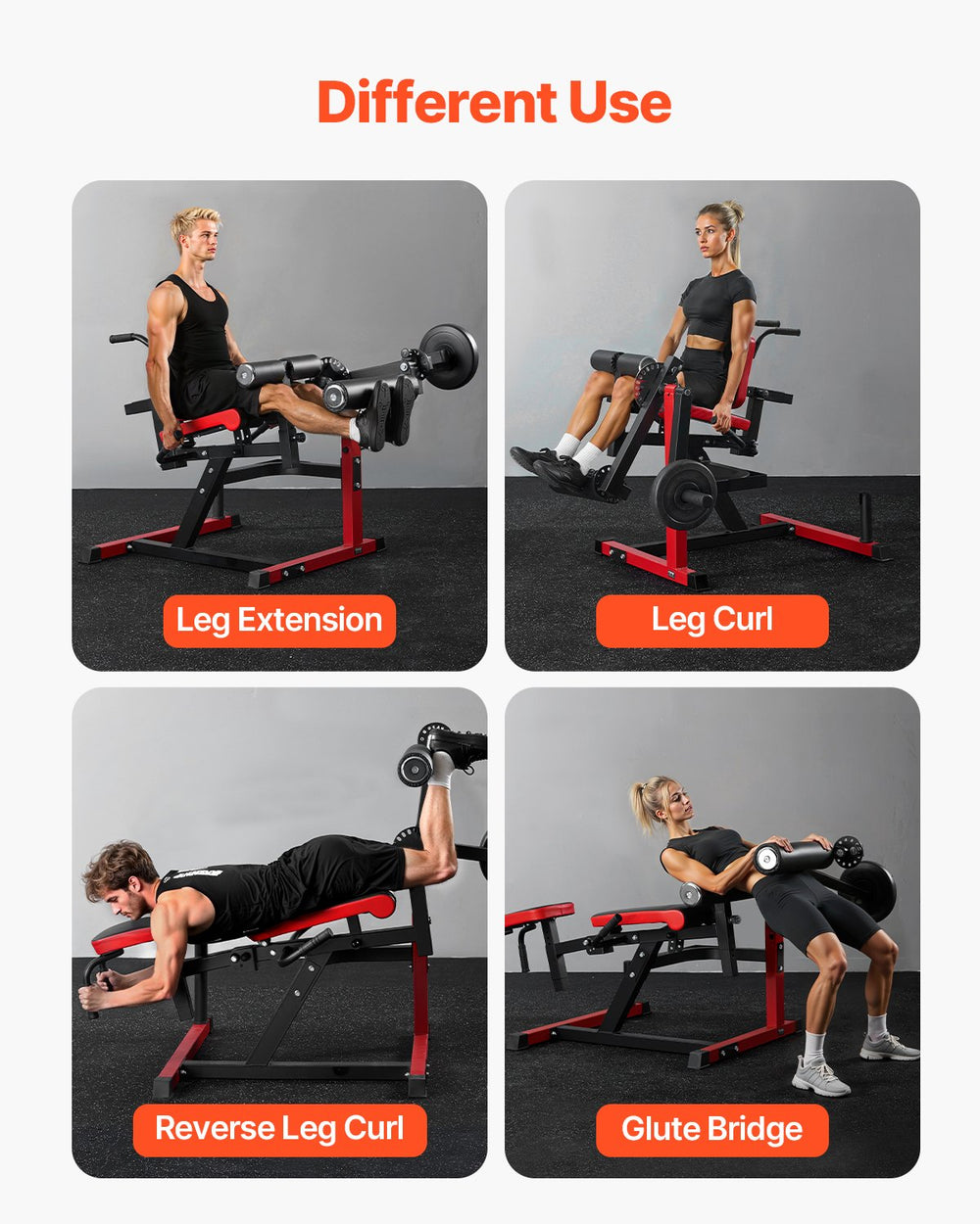 Vevor Leg Extension and Curl Machine 550 Lbs Capacity Adjustable Lower Body Strength Equipment New