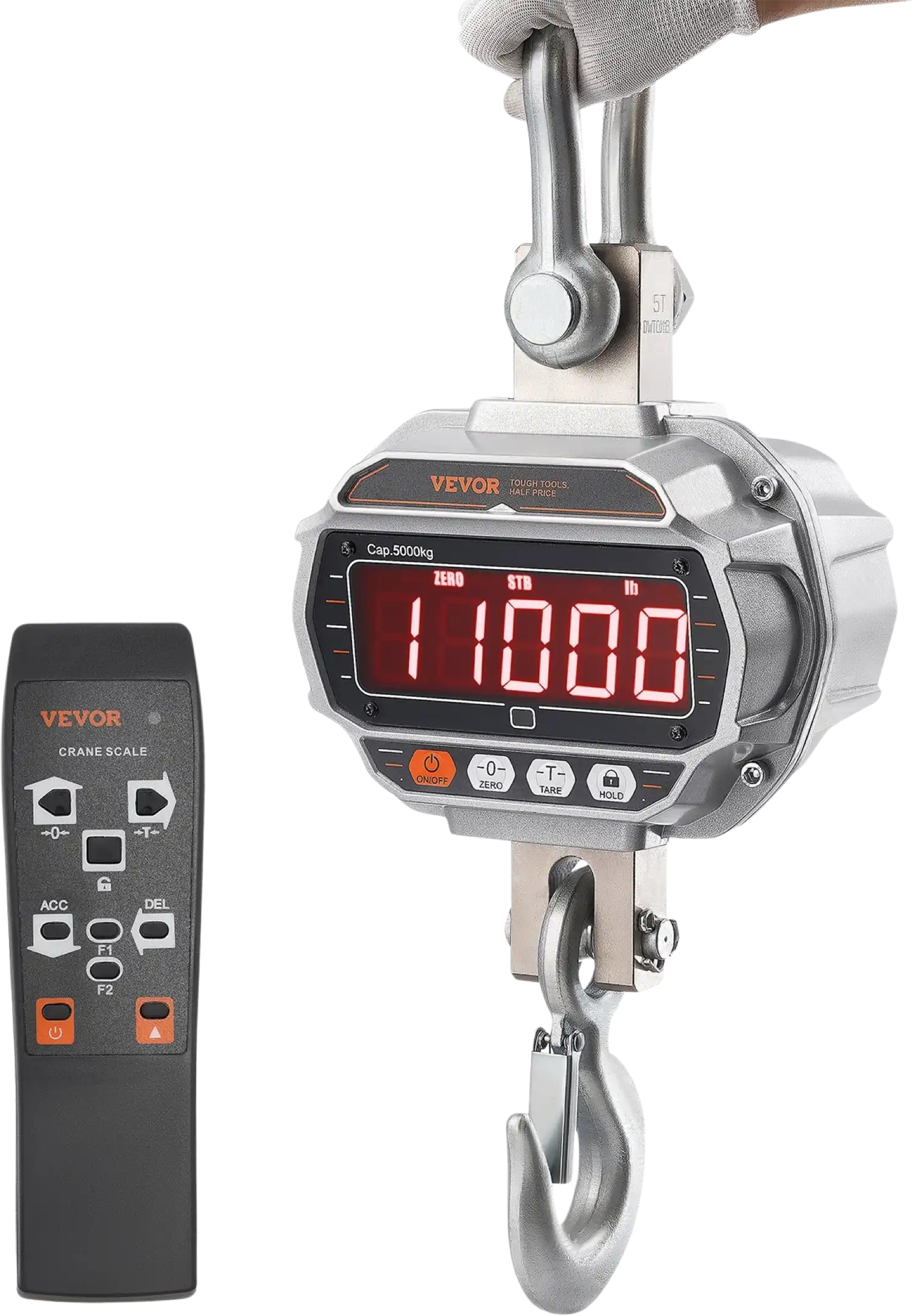 Vevor Digital Crane Scale 11000 Lbs Cast Aluminum Case with LED Screen and Remote Control New