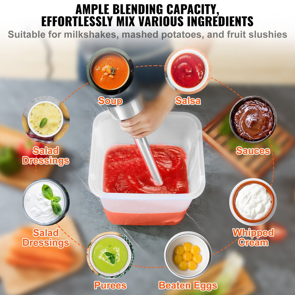 Vevor Immersion Blender 16" 750W Commercial Heavy-Duty Hand Mixer New