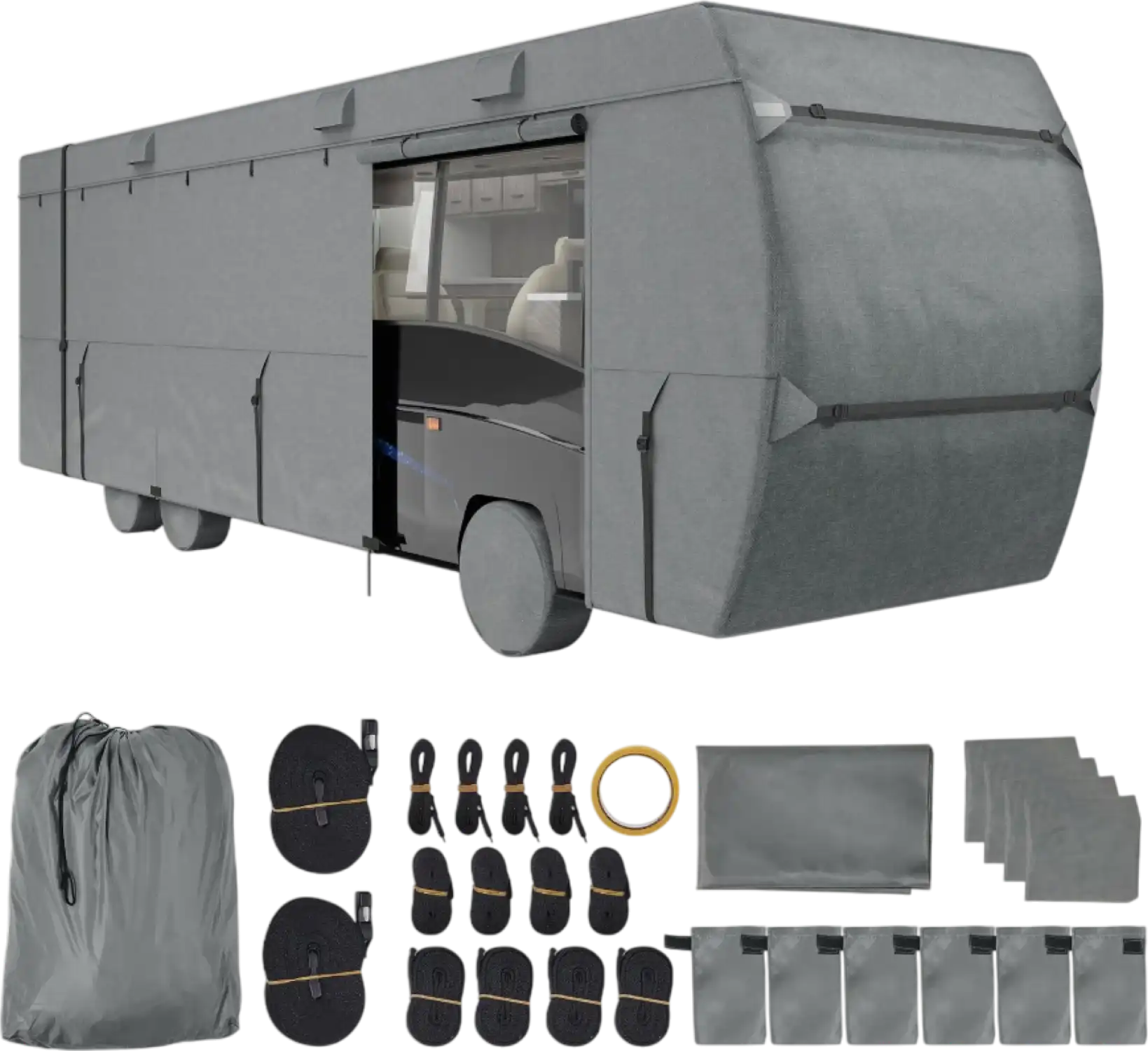 Vevor Class C RV Cover for 29'–32' Motorhomes Waterproof Oxford Fabric with Tire Covers New