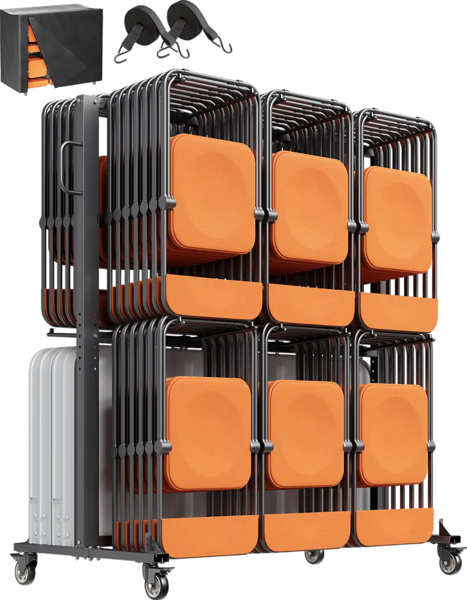 Vevor Folding Chair Rack Cart 800 Lbs Capacity Holds 84 Chairs or 12 Tables + 42 Chairs New