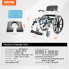 Vevor Shower Wheelchair with Commode Opening 17.5" 300 lbs. Capacity Aluminum Alloy New