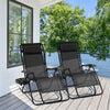 Outdoor Folding Zero Gravity Reclining Lounge Chair with Utility Tray-Gray - Gallery View 1 of 9