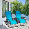 Outdoor Folding Zero Gravity Reclining Lounge Chair-Light Blue - Gallery View 1 of 8