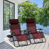 Outdoor Folding Zero Gravity Reclining Lounge Chair-Dark Red - Gallery View 1 of 9