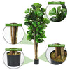 6-feet artificial fiddle leaf fig tree with realistic leaves, natural trunks, and decorative moss in a plastic pot.