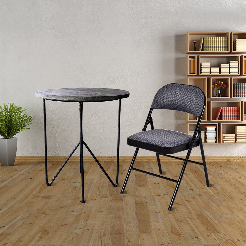4 Pieces Fabric Upholstered Padded Seat Folding Chairs Seet - Gallery View 1 of 10