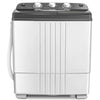 Portable 20 lbs semi-automatic twin-tub washing machine with separate timer controls for wash and spin operations.