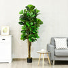 6-feet artificial fiddle leaf fig tree with realistic leaves and trunks, perfect for indoor or outdoor decoration.