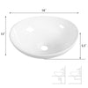 Oval ceramic vessel sink with popup drain design, 16" x 13", perfect for contemporary bathroom upgrades.