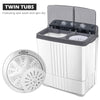 Portable 20 lbs twin-tub washing machine with separate timer controls for wash and spin, ideal for apartments and.