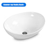 Oval ceramic vessel sink with popup drain design, perfect for contemporary bathroom upgrades and aesthetic appeal.