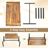 Acacia wood coffee table with thickened top and heavy-duty metal legs, featuring 2-step easy assembly for convenience.