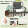 Close-up of high-density sponge seat cushion with smooth zippers and hook and loop fasteners for PE rattan bar chairs.