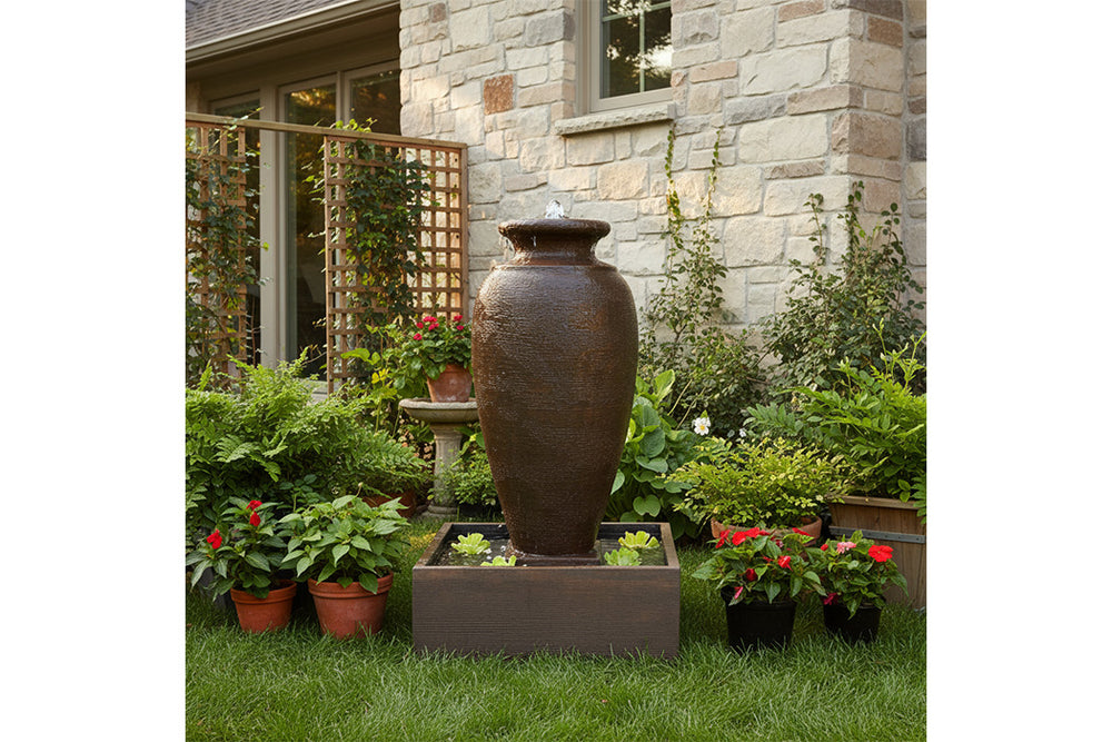 Exaco Amphora Outdoor Water Fountain 47" Tall with LED New