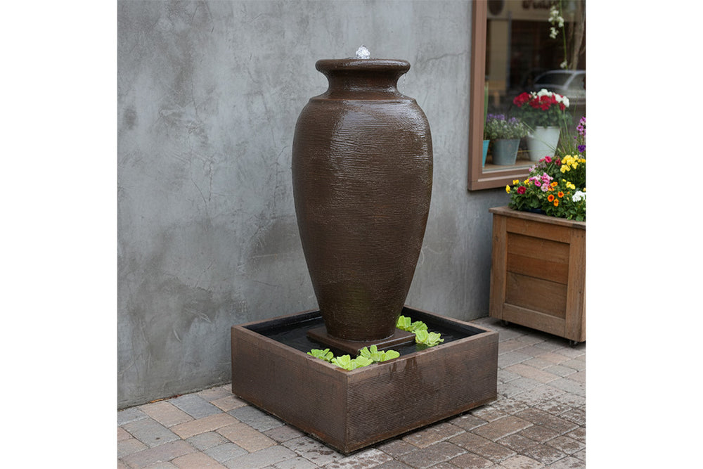 Exaco Amphora Outdoor Water Fountain 47" Tall with LED New