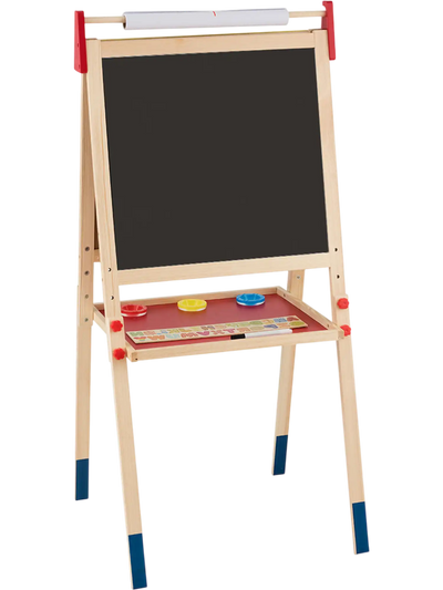 Costway Kids Wooden Height Adjustable Art Easel w/ Magnetic Stickers Paper 17850946 New