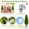 Teardrop-shaped artificial cedar bush in a cement nursery pot, featuring lush green leaves for easy upkeep indoors or.
