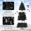 7 ft artificial Christmas tree with black leaves, bendable top section, and pre-strung LED lights for elegant holiday.