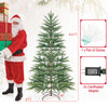 6.5 ft pre-lit artificial cypress Christmas tree with 470 branch tips and warm white lights, perfect for holiday decor.