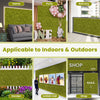 Light green artificial grass wall panels, 20 x 20 inches, ideal for garden, balcony, or indoor decoration.