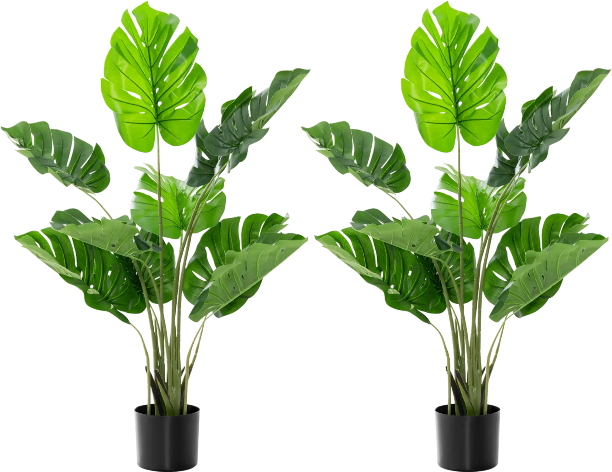 Costway 2 Pack Artificial Monstera Deliciosa Tree 10 Leaves 95271834 New
