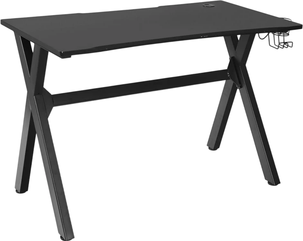 Ergonomic Gaming Desk with Mousepad and Cup Headphone Holder