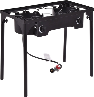 Costway Double Burner Outdoor BBQ Grill Stove 150000 BTU 56971384 New