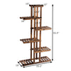 6-tier wooden plant rack with weather-resistant construction, ideal for displaying flowers and ornaments indoors or.
