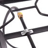 Close-up of the adjustable gas line on the 150,000 BTU double burner outdoor stove for stable cooking performance.