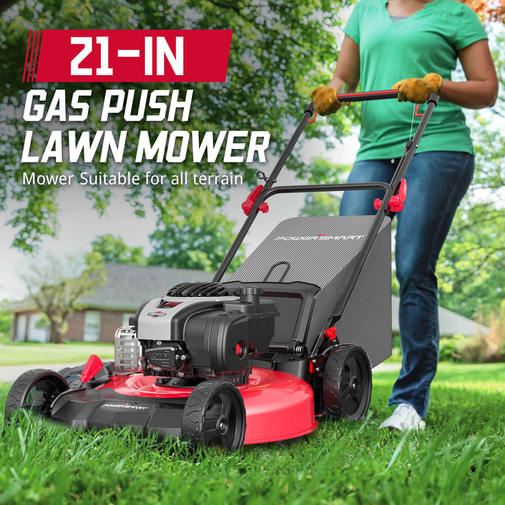 Powersmart V8721P 3-In-1 Push Lawn Mower 21" 140cc Gas BS E550 Engine New