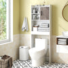 4-tier space-saving toilet storage cabinet in white with open shelves, perfect for bathroom organization and style.