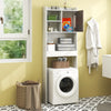 4-tier space-saving toilet storage cabinet with open shelves, made of MDF, ideal for bathroom or laundry room.